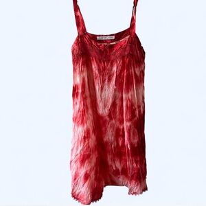 Vintage Red and White Tie-Dye Slip